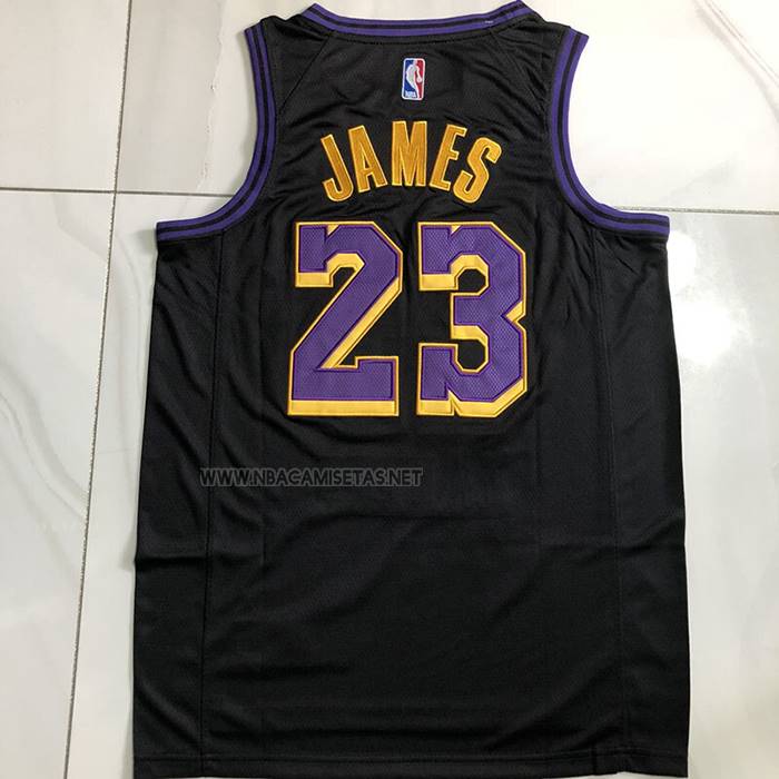 Camiseta Los Angeles Lakers LeBron James NO 23 Ciudad 2025-26 Negro